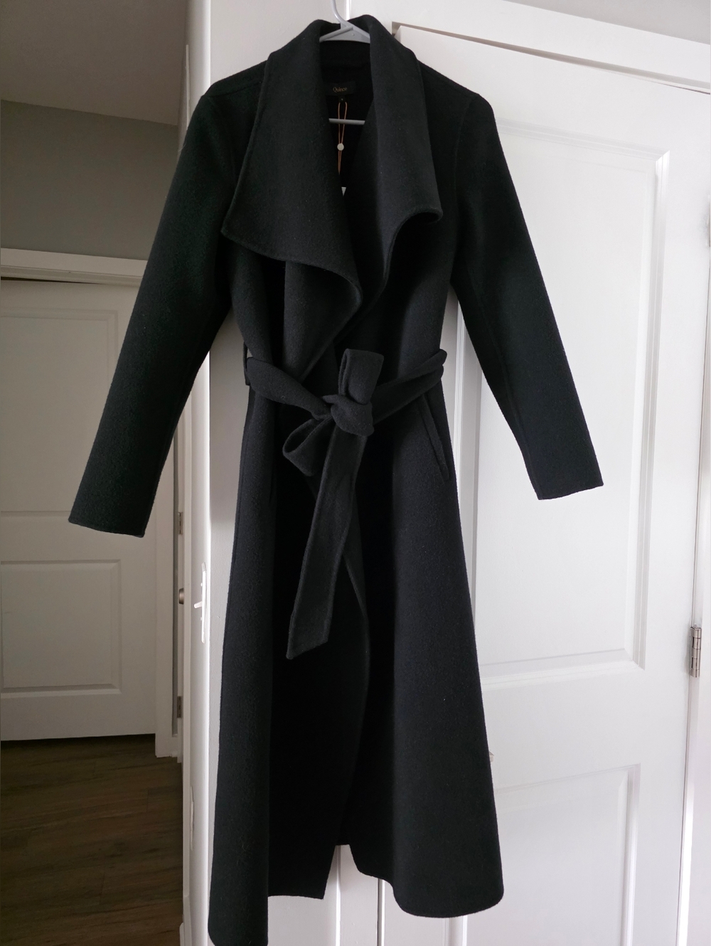 Quince Double-Faced 100% Merino Wool Draped Collar Wrap Coat S NWT Cos